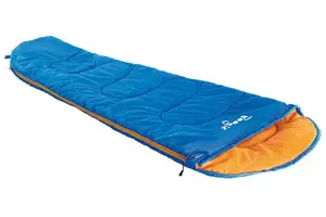 Bērnu mumijas guļammaiss High Peak BOOGIE — Poliesters, garums 170 cm, platums 45–70 cm, zils/oranžs