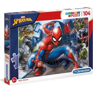 Пазл Clementoni Spider-Man 104 шт., мультяшное изображение, 485×335 мм, возраст 6–8 лет