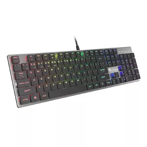 GENESIS Thor 420 RGB tastatūra USB AZERTY Amerikāņu angļu valoda Sudrabs