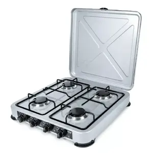 PROMIS KG400 four-burner gas stove, silver finish