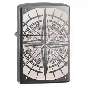 Lighter Zippo Zippo 29232 Black Ice Compass — windproof metal petrol lighter with compass