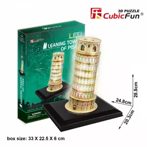 3D-пазл Cubicfun Curve Tower Pisa (Light) — обучающий конструктор для сборки