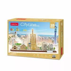 3D-пазл cubicfun City line Barcelona модель 306-20256 – архитектурный конструктор из плотного картона, реплика достопримечательностей Барселоны