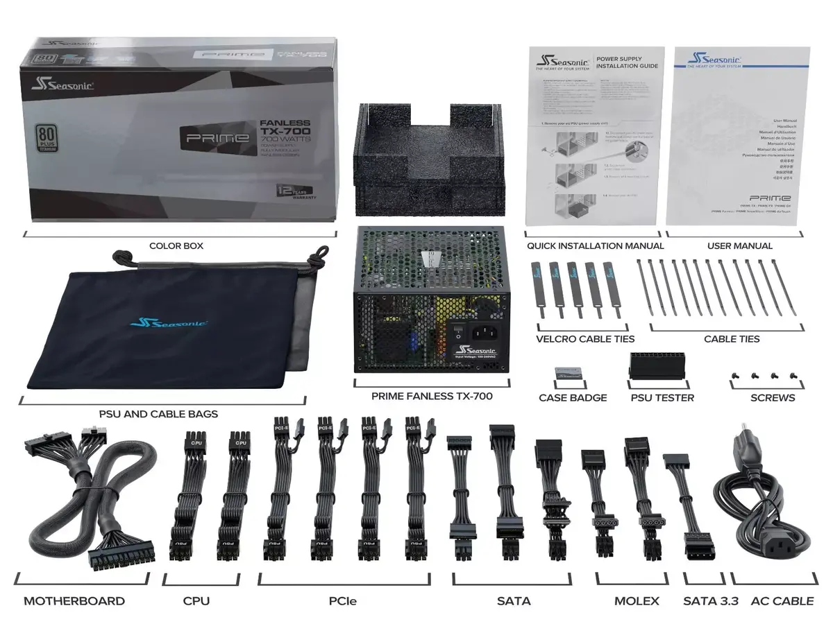 Barošanas bloks Seasonic PRIME Fanless TX Photo 11