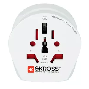 Skross 1.500202-E elektriskās kontaktdakšas adapters Tips F Balts