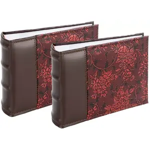 Фотоальбом Victoria Collection Album B 10x15 см 100 карманов Flower-2 красный, комплект 2 шт.