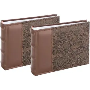 Фотоальбом Victoria Collection B 10x15 см на 100 фото Flower-4 коричневый, набор из 2 шт.