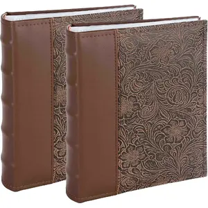 Photo album Victoria Collection Album B 10x15/200M Flower-4 brown, holds 200 photos, set of 2