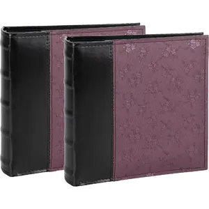 Фотоальбом Victoria Collection Album B 10x15 см на 200 фото, дизайн Flower-5, фиолетовый, 2 шт.