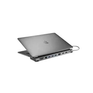 Klēpjdatora dokstacija XtremeMac XWH-CDH-13 USB 3.2 Gen 1 Type-C, HDMI, DisplayPort, VGA, RJ-45, SD/SDHC/SDXC, pelēka