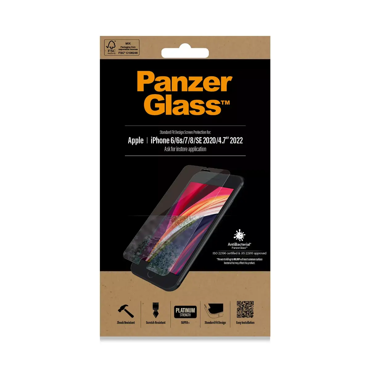 Защитное стекло PanzerGlass iPhone 8 7 6s 6 SE 2020 2022 Photo 2