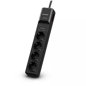 CyberPower P0420SUD0-DE surge protector Black 4 AC outlet(s) 200 - 250 V 1.8 m