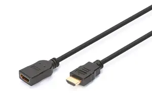 Digitus HDMI High Speed pagarinātājs ar Ethernet kabelis 2 m HDMI Type A uz HDMI Type A melns