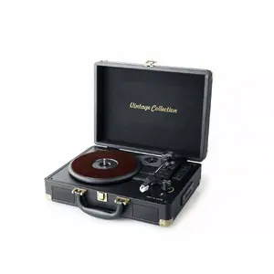 Pārvietojams plates atskaņotājs Muse MT-103 GD Black — 33/45/78 RPM, barošana 100–240V, kompakts 350×113×255 mm, 2.7–3 kg