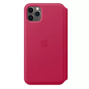 Leather Folio Case for Apple iPhone 11 Pro Max — Leather, Berry, fits 6.5" screen