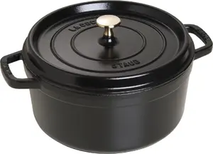 Cast iron round cocotte Staub 26 cm, black