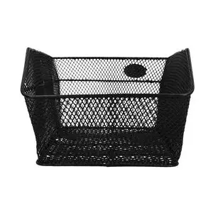 Bicycle Basket FISCHER School Black — tool-free attachment, front handlebar mounting