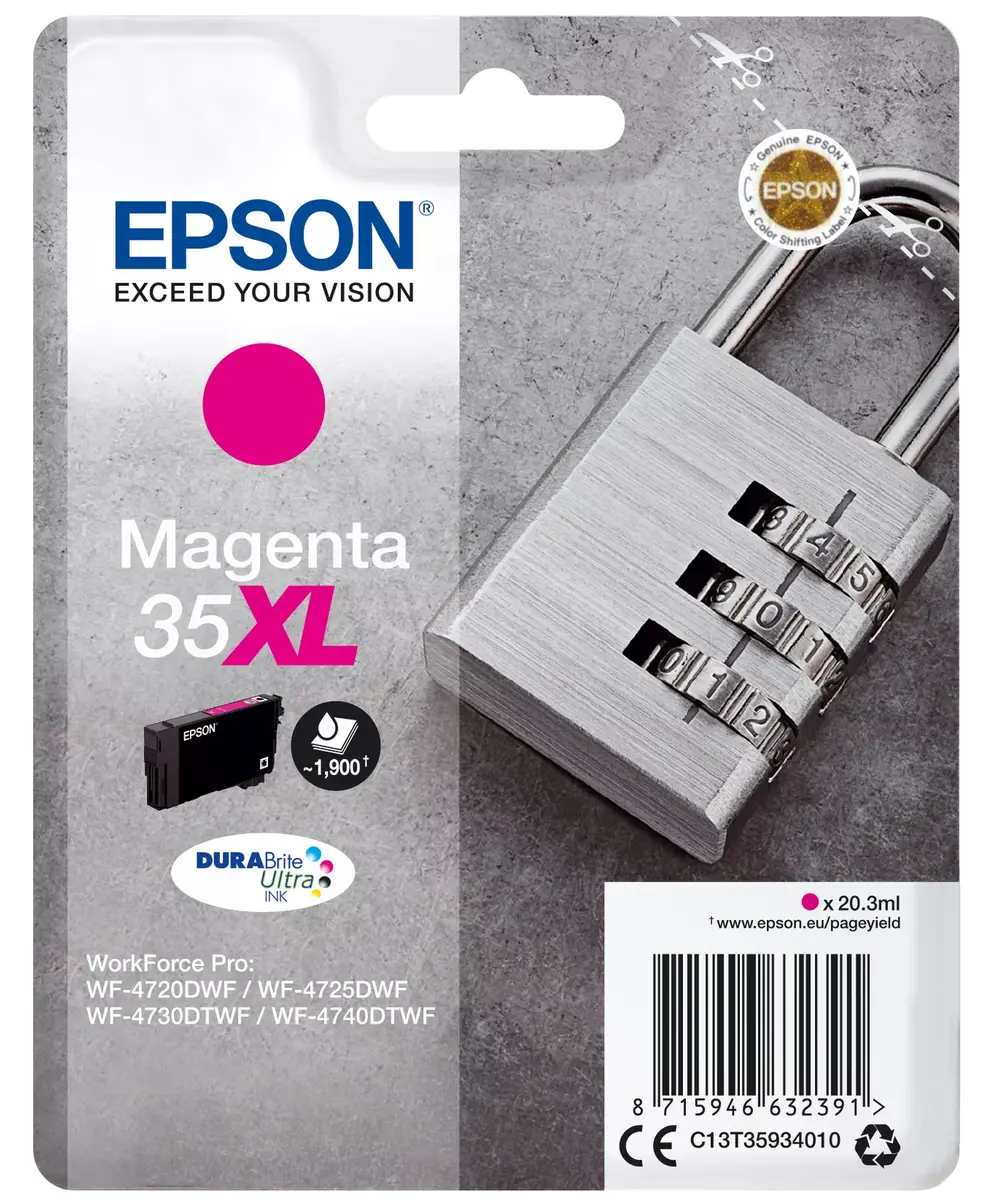 Cartridge Epson Padlock Singlepack Magenta 35XL Photo 2
