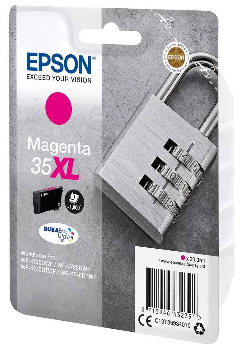 Cartridge Epson Padlock Singlepack Magenta 35XL Photo 3