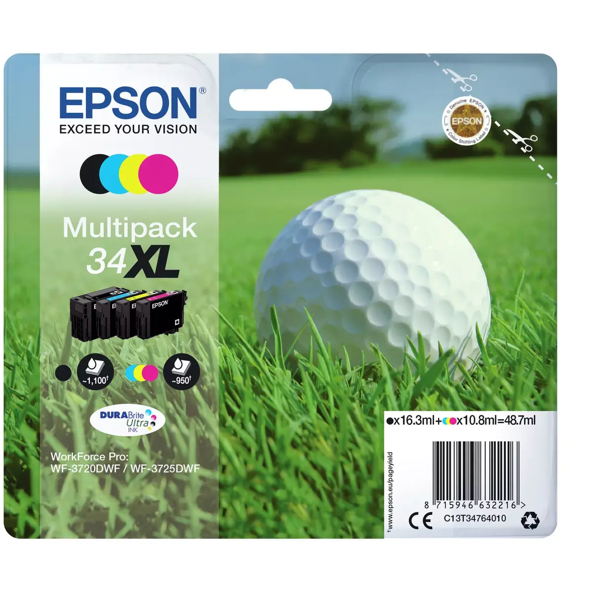 Картридж Epson Ink C13T34764010 34XL XL Multipack BK,C,M,Y Photo 2