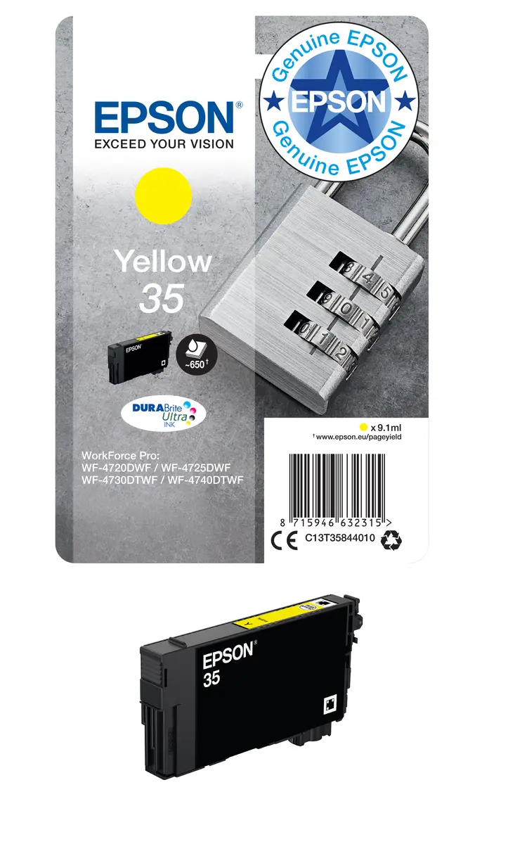 Epson Padlock 35 dzeltena tintes kasetne