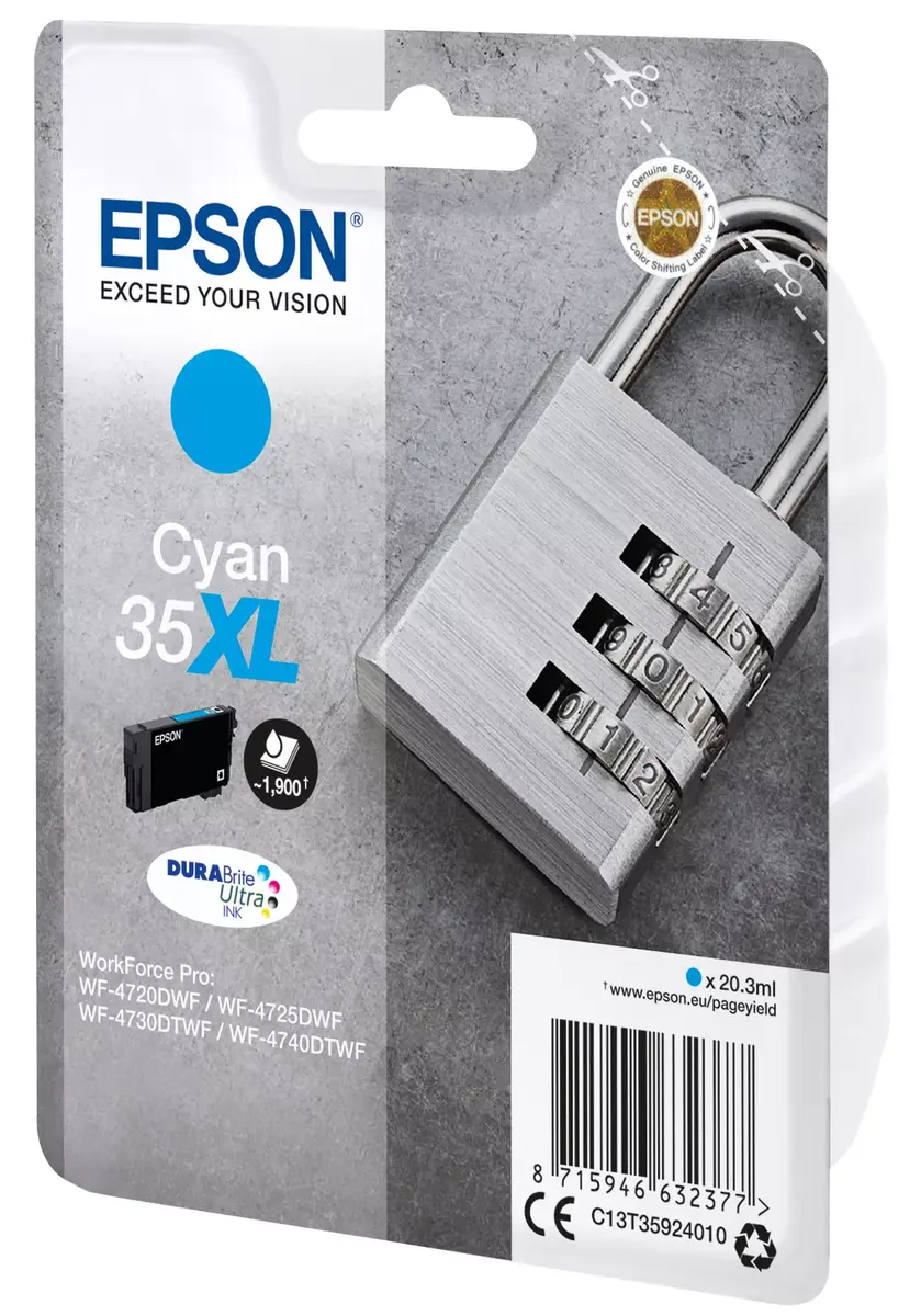Kārtridžs Epson Padlock Singlepack Cyan 35XL Photo 2