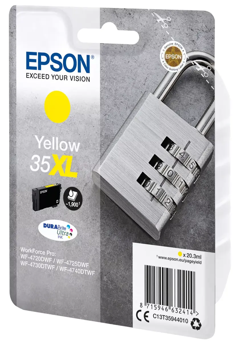 Cartridge Epson Padlock Singlepack Yellow 35XL Photo 3