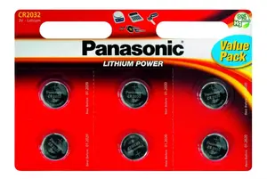 Lithium button cell battery Panasonic CR2032 — 3 V, single-use, pack of 6
