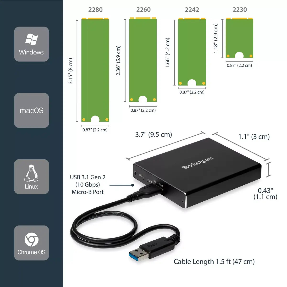 Корпус для SSD StarTech.com SM22BU31C3R Photo 8