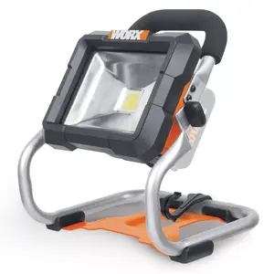WORX WX026.9 LED Work Light Black and Orange with 1500 lm Luminous Flux and Lithium-Ion Battery Technology