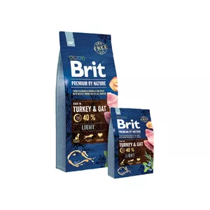 Сухой корм для собак Brit Premium by Nature Light 3 кг — индейка, курица, яблоко, 28% белка, 8% жира, для взрослых и стерилизованных собак