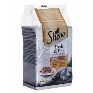 Sheba Fresh & Fine Mini mājputnu gaļas trauciņi mērcē 6 x 50g