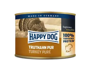Canned Dog Food happy dog Truthahn Pur Turkey Adult 200 g, grain-free, sugar-free