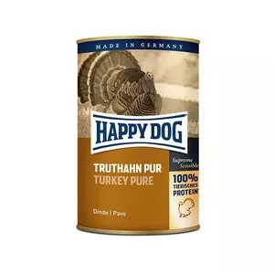 Dog food happy dog Pure Turkey Adult, complete wet food in 800 g can, turkey flavor, adult dogs, sugar-free