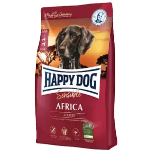 Dry Adult Dog Food happy dog Supreme Sensible Africa — Ostrich, 1 kg, Medium breed, Grain- and Gluten-free