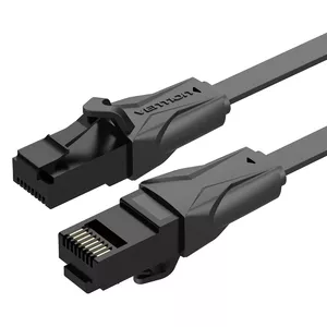 Network Cable Vention Flat Cat.6 UTP Patch Cable RJ-45 1M Black