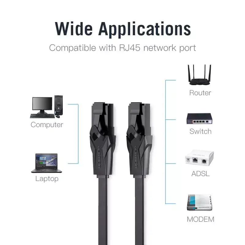 Network Cable Vention Flat Cat.6 UTP Patch Cable Photo 4