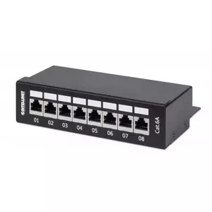Patch Panel Intellinet Cat6a FTP 8-Port Desktop Shielded 90° Top-Entry Black