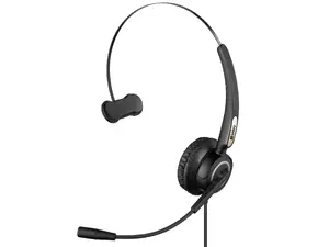 Sandberg USB Office Headset Pro Mono vadu monaurālās austiņas ar mikrofonu birojiem un zvanu centriem, melnas