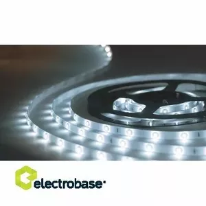LED strip light, STRIP-IP65-5CW, 12V, 5 W/m, 6000K, 5 m, IP65 moisture-resistant