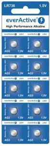 Button cell battery everActive G3 LR41 1.5V alkaline — pack of 10