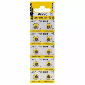 Alkaline button battery Vinnic BATG1.VNC10 LR621 / AG1 pack of 10