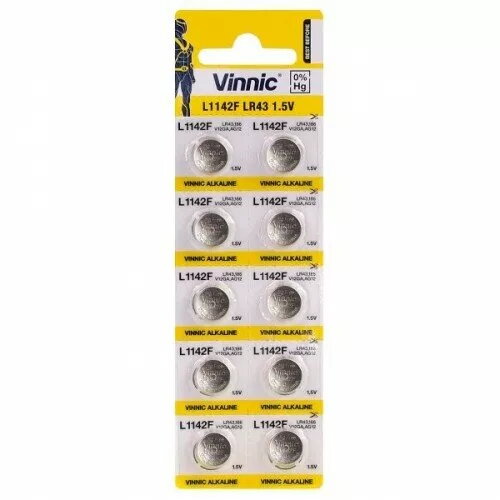 Sārmainas poga-baterijas Vinnic BATG12.VNC10 —