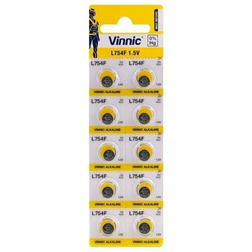 Alkaliskas pogu baterijas Vinnic G5 (AG5