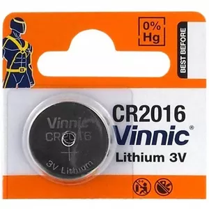 Coin cell battery Vinnic CR2016 lithium 3V, single piece BAT2016.VNC1