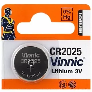 Coin cell battery Vinnic CR2025 Lithium 3V — 1 pc