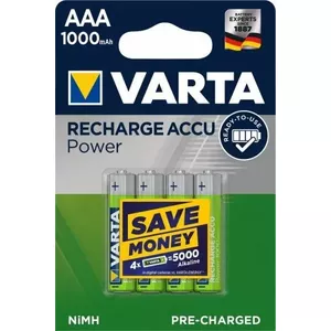 Перезаряжаемые аккумуляторы NiMH AAAA Varta READY2USE PRO 1000 мА·ч, 4 шт.