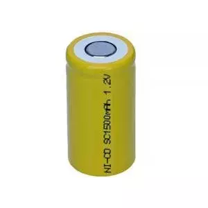 Uzlādējama Ni-Cd SubC akumulators SC 1,2 V 1500 mAh Ø23×43 mm — SC Battery AKSC.1500C