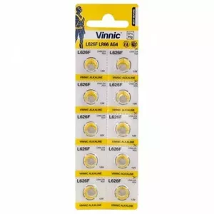 BATG4.VNC10; G4 baterijas Vinnic Alkaline LR626/SR626/377 iepakojumā 10 gb.