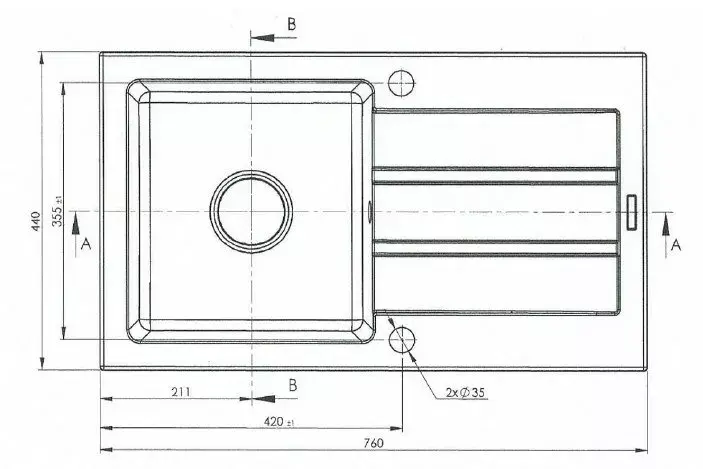 Virtuves izlietne Maidsinks Promo 76×44 1B 1D Photo 2